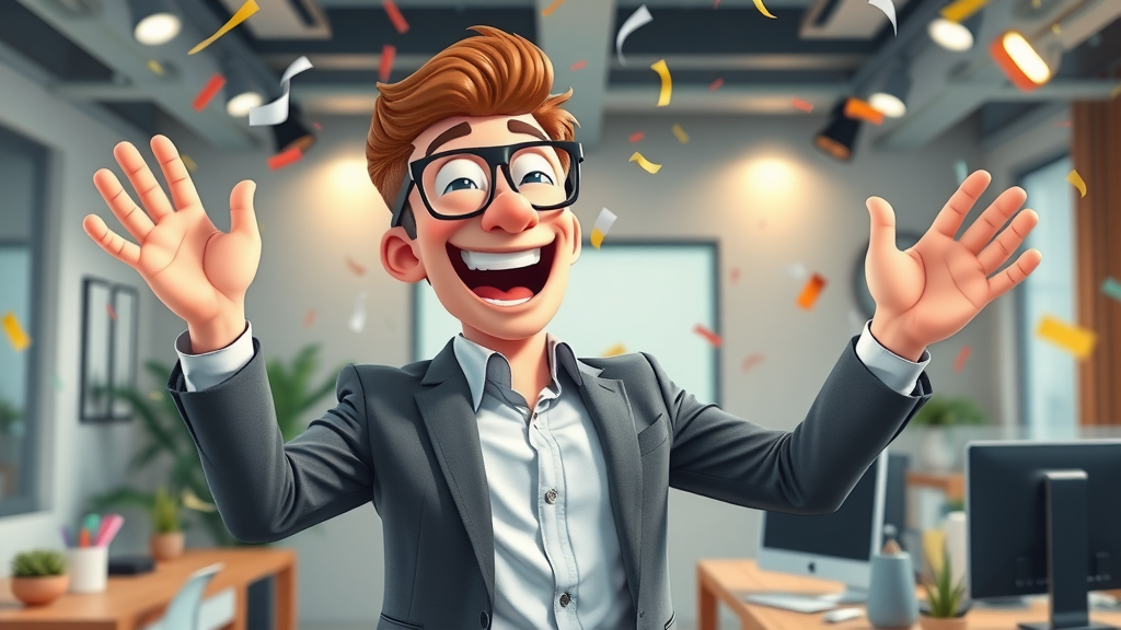 web design set happy business owner launching new website using site builder